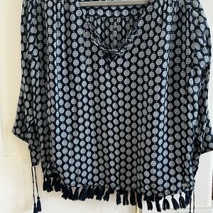 Scotch & Soda Navy Boho Silky Shirt